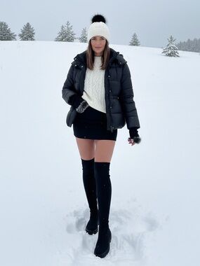Aldo Black Over-the-Knee Stretch Boots